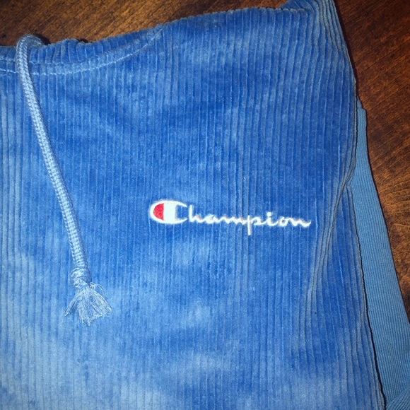 NWOT corduroy blue champion hoodie! - Picture 2 of 2